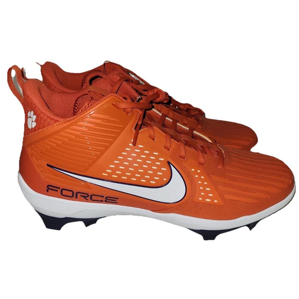 Nike Force Savage Pro 3 Clemson Tigers Football Cleats Orange FJ5748-801 Size 14